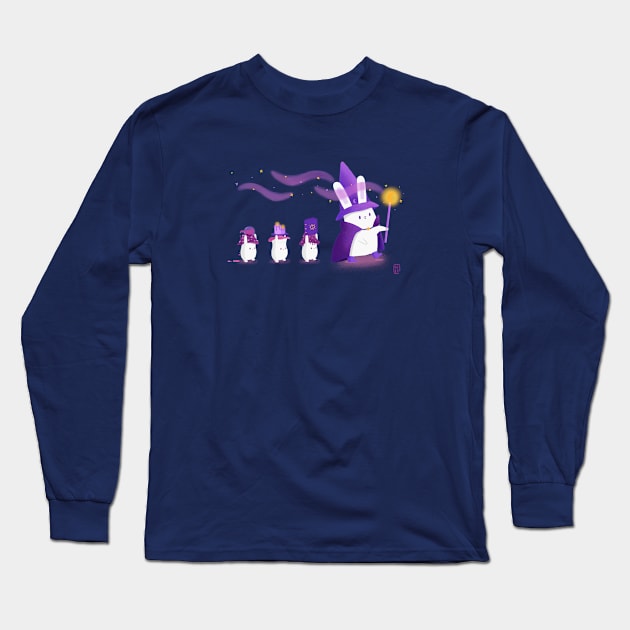 Bunny Witch and mushroom helpers Long Sleeve T-Shirt by Purple Panda